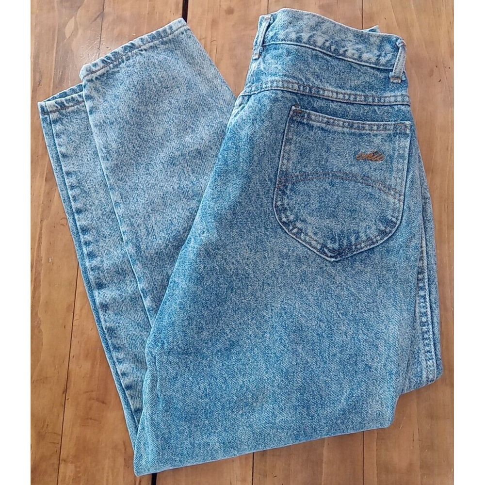 Chic Jeans Womens 18 petite Blue Denim Mom Tapered High Rise VINTAGE USA 30x26